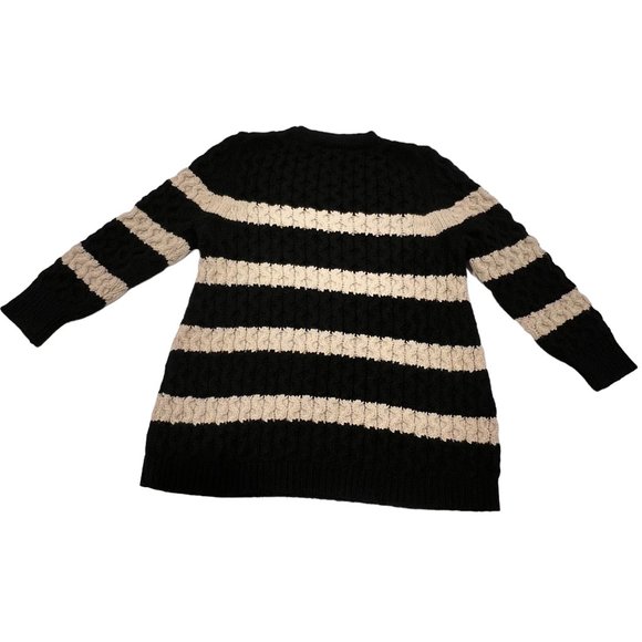 J Crew Women's Wool Striped Crew Sweater, Black Ivory, S - Picture 8 of 8